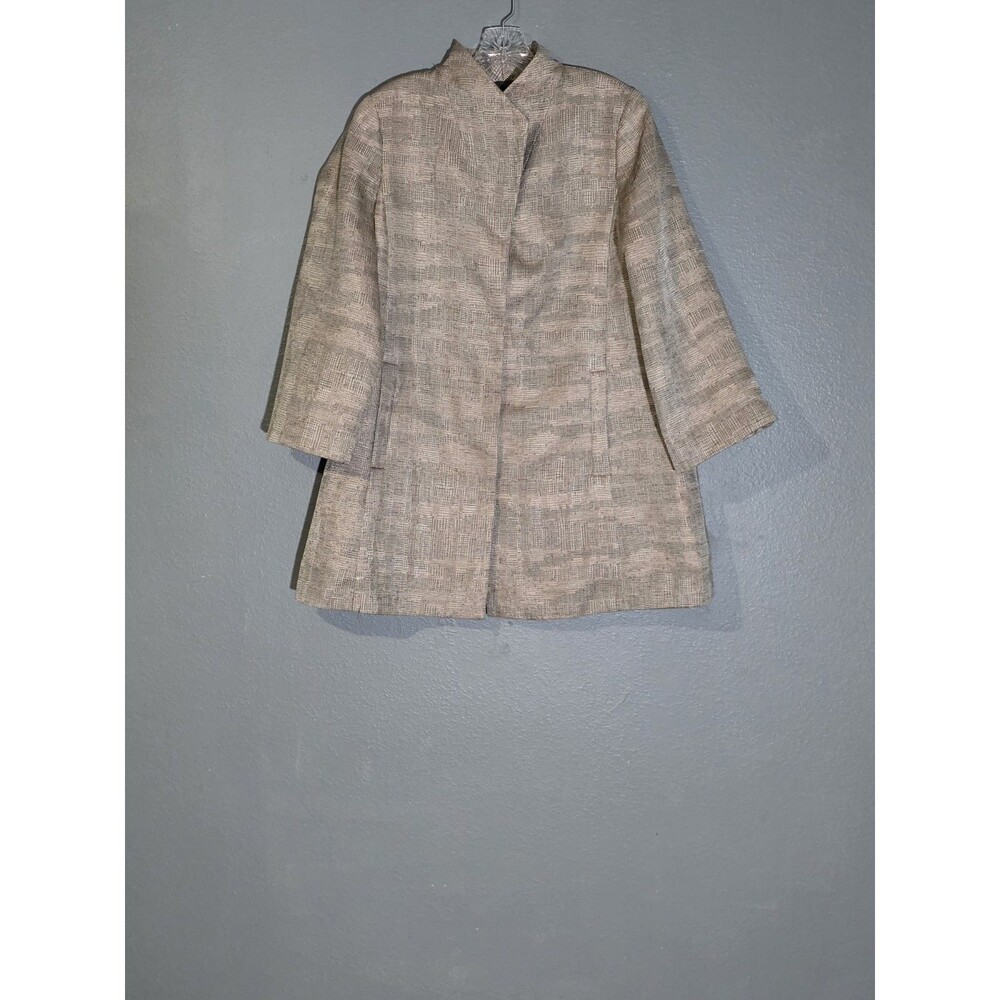Eileen Fisher Textured stand collar Blazer Jacket sz PL
